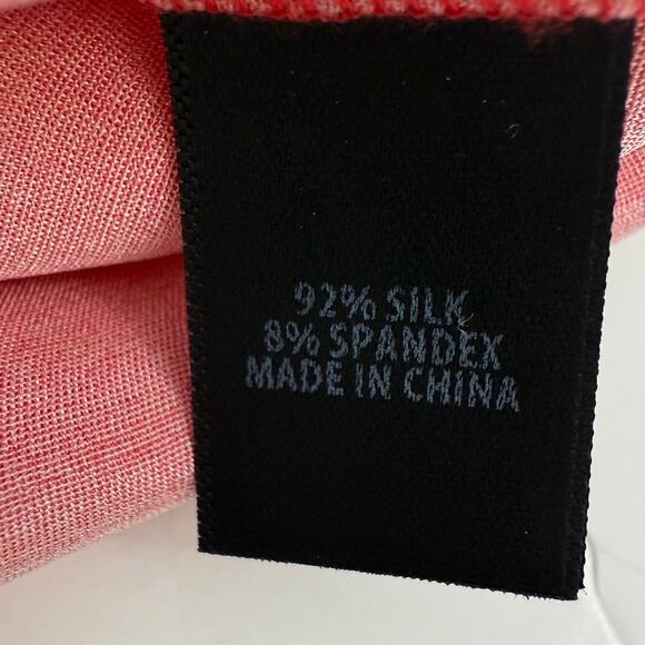 St. John Stretch Silk Button-Down Long Sleeve Shirt Poppy Red Floral 12 - Picture 10 of 12